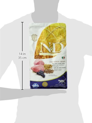 Farmina N&D Natural & Delicious Low Grain Adult Lamb & Blueberry Dry Cat Food 3.3-lb