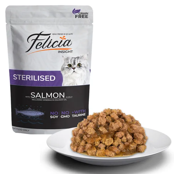Felicia Tahılsız 85 gr Pouch Sterilised Somonlu Yaş Kedi Maması