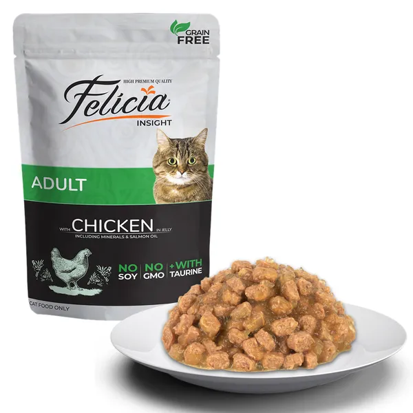 Felicia Tahılsız 85 gr Pouch Yetişkin Kuzu Etli Yaş Kedi Maması