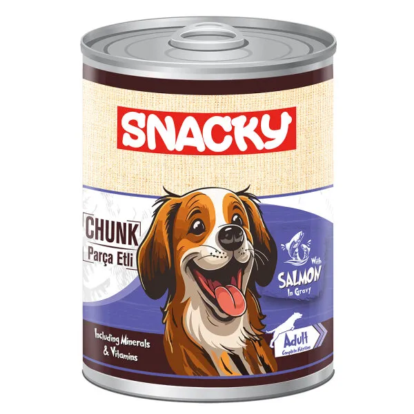 Snacky Az Tahıllı 400 Gr Konserve Somonlu Yetişkin Köpek