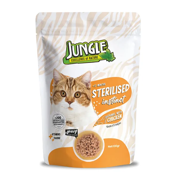 Jungle Kısır Kedi Tavuklu 100 g Pouch