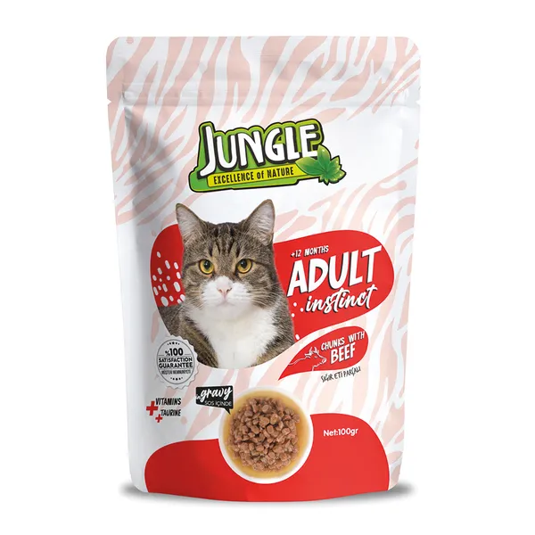 Jungle Kedi Biftekli 100 g Pouch