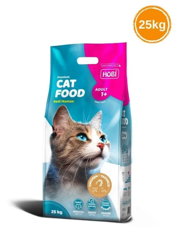 Hobi Tavuklu Yetişkin Kedi Maması 25 kg