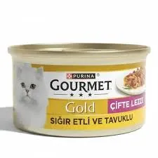 Gourmet Gold Kıyılmış Sığır Etli ve Tavuklu Konserve Kedi Maması 85gr