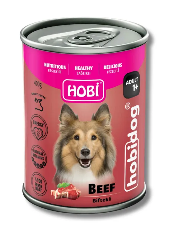 Hobidog Biftekli Yetişkin Köpek Konservesi 400 Gr