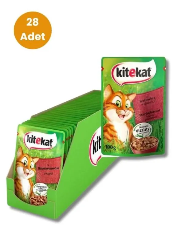 Kitekat Sığır Etli Gravy Soslu Pouch Mama 85 Gr