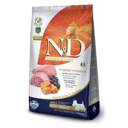 N&D Pumpkın Tahılsız Kuzu & Yabanmersini Yetişkin Mını 2,5 Kg