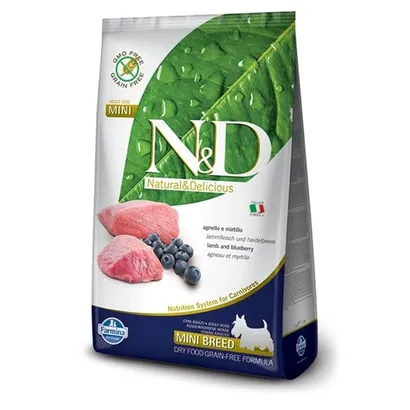 N&D Prime Tahılsız Kuzulu Yaban Mersinli Küçük Irk Yetişkin Köpek Maması 2,5 Kg