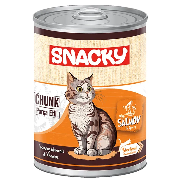 Snacky 400 gr Konserve Somon.Sterilised Kedi