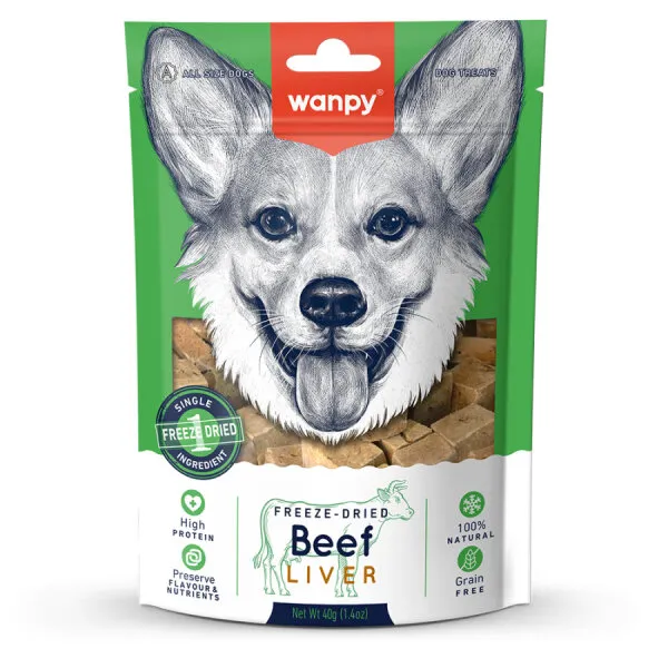 Wanpy Kurutulmuş %100 Dana Ciğeri 40 gr FMA-01 Köpek Ödül