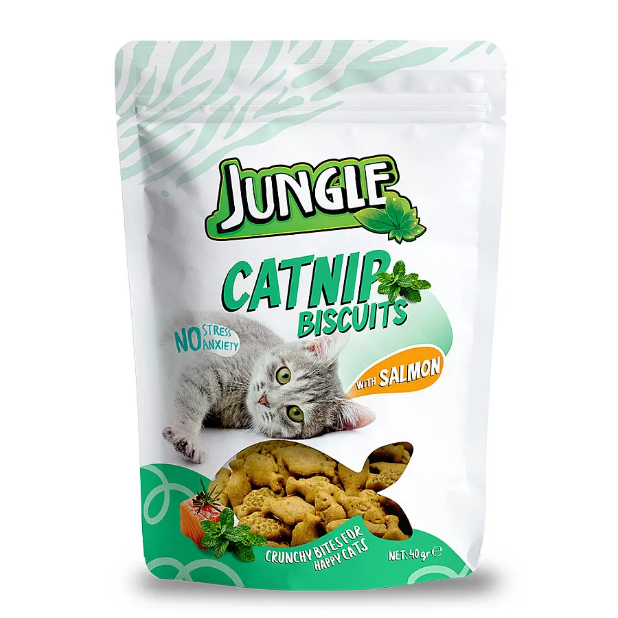 Jungle Somonlu Catnipli Kedi Bisküvisi 40 gr