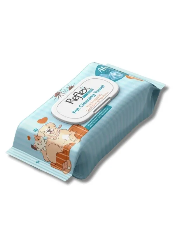 Reflex Care Alaçatı Ice Kokulu Kedi & Köpek Temizleme Mendili 50'li