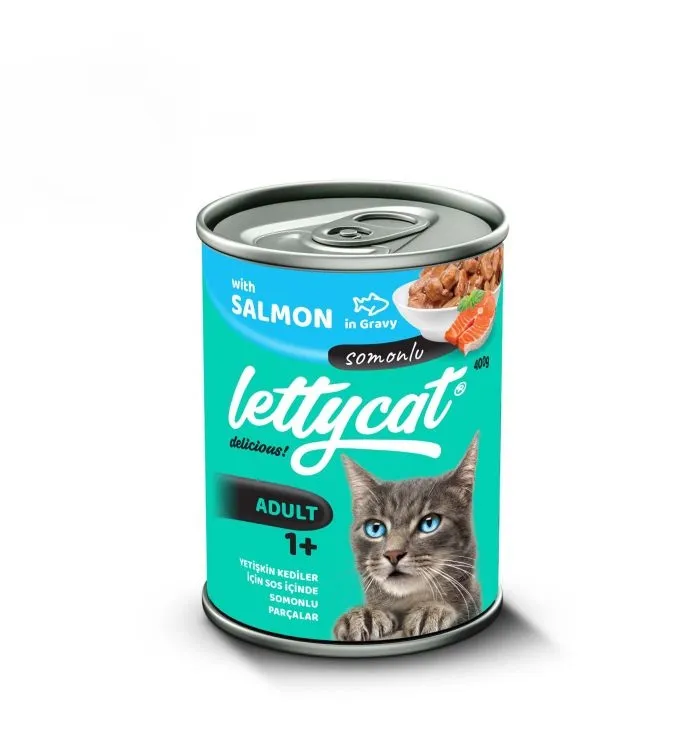 Lettycat Somonlu Yetişkin Kedi Konservesi 400gr