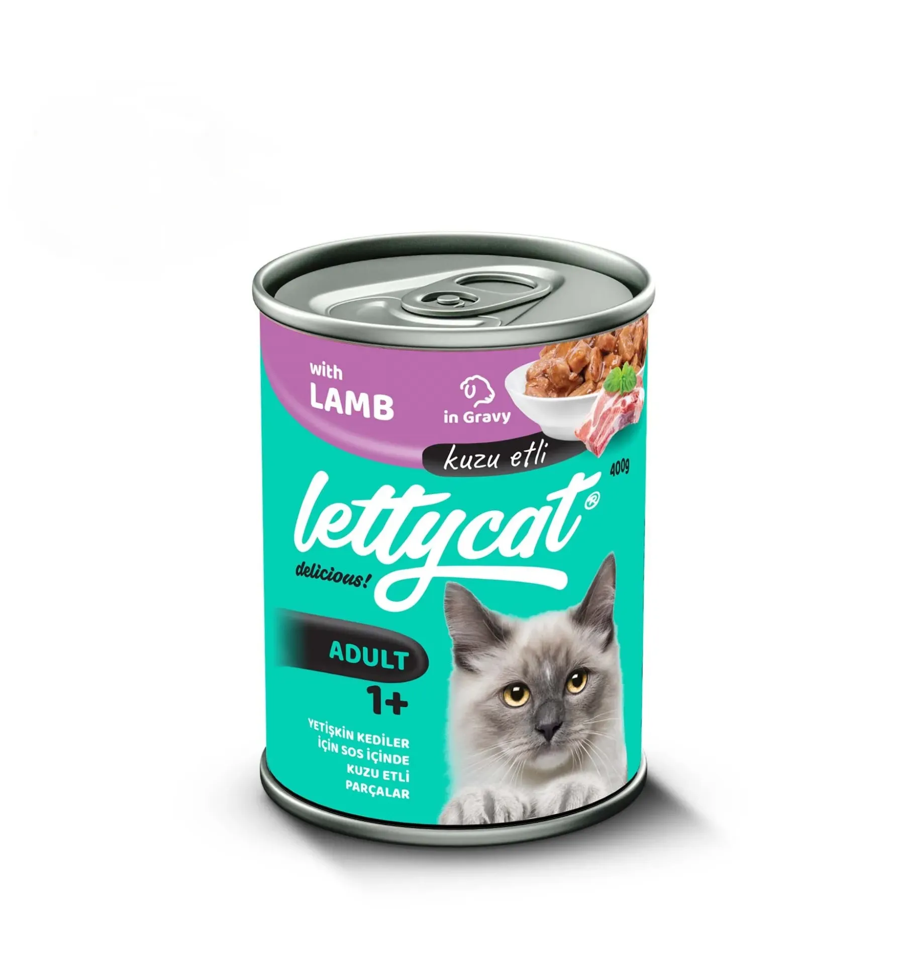 Lettycat Kuzu Etli Yetişkin Kedi Konservesi 400gr